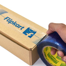 Roll of blue tape with Flipkart lDoepoe.shop for shipping purposes.