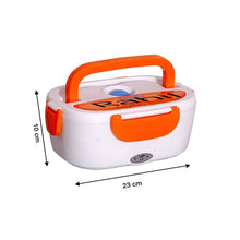Portable electric lunch box with handle and heating feature